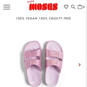 NWT Freedom Moses Pink Glitter Isla Slide; size 9/10